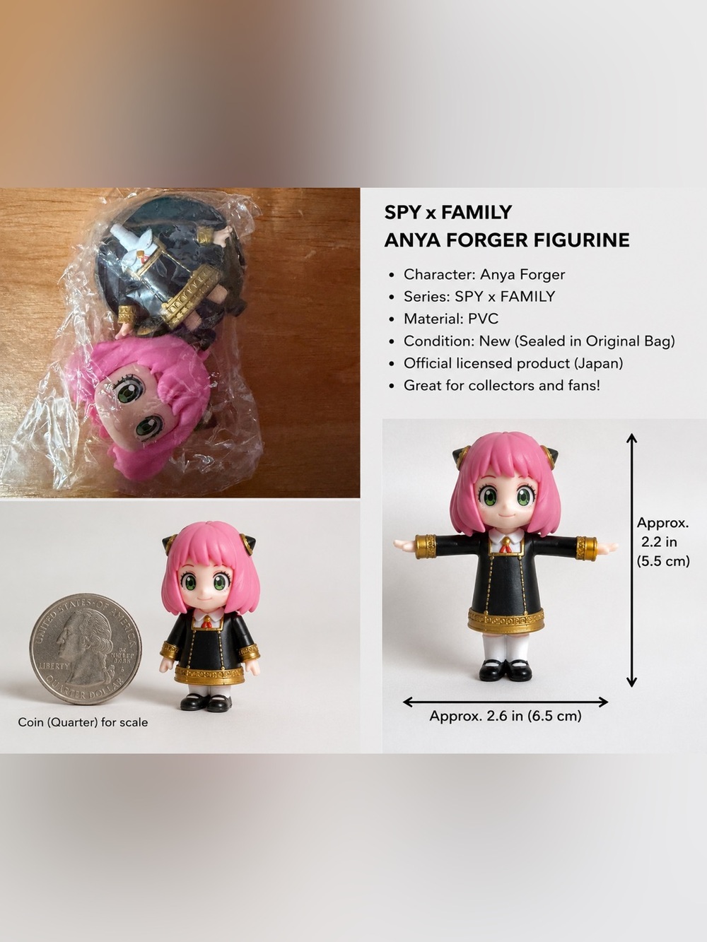 Anya Forger Pink & Black Collectible Figure